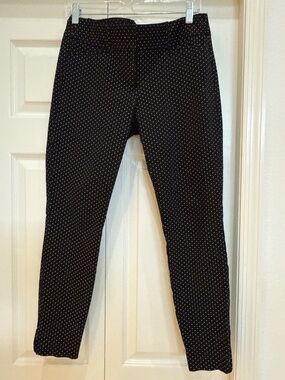 Loft polka dot pants, black and white, size 4